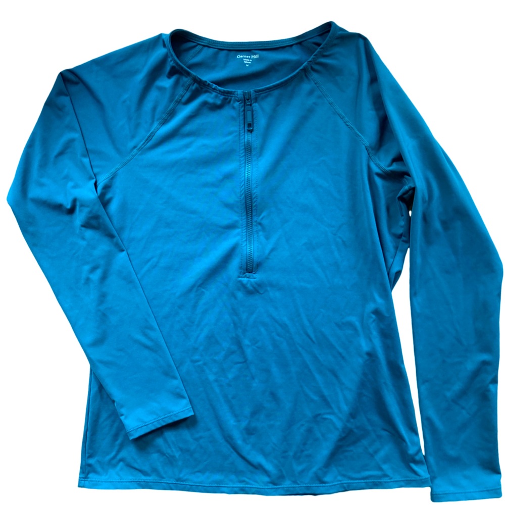 Garnet Hill Active Zip-Front Rashguard
Size M Dark Teal Ocean Green EUC